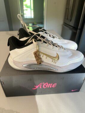 Nike A'One KC SE GS 7Y White Metallic Gold A'ja Wilson Basketball Shoes NIB